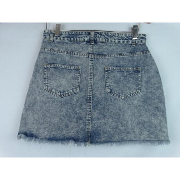 Hyfve Hyfve Hyfve Women's Skirt Denim Jean Distressed Size Medium 80s Stone Wash - Picture 4 of 5